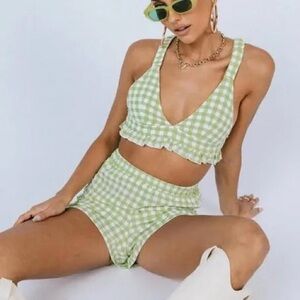 Princess Polly Green Gingham Set